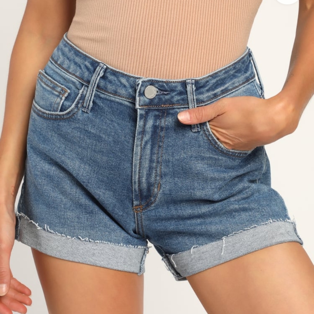 Just Black Denim Queen of Summer Medium Wash High-Rise Denim Shorts